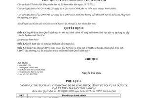 Quyết định 3270/QĐ-UBND năm 2013 công bố thủ tục hành chính thuộc lĩnh vực nội vụ cấp xã Lào Cai