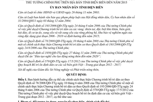 Quyết định 26/2012/QĐ-UBND chính sách thực hiện Chương trình bố trí dân cư