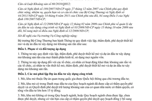 Thông tư 33/2012/TT-BCT lập thẩm định phê duyệt thiết kế mỏ và dự án đầu tư