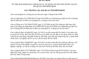 Quyết định 309/QĐ-HQBD năm 2012 Quy chế quản lý sử dụng tài sản nhà nước