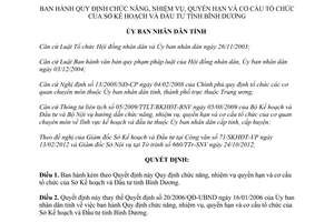 Quyết định 50/2012/QĐ-UBND chức năng nhiệm vụ quyền hạn cơ cấu tổ chức Sở KH-ĐT