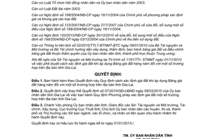 Quyết định 24/2012/QĐ-UBND cách xác định giá đất khi áp dụng Bảng giá đất