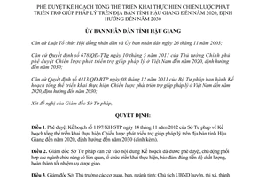 Quyết định 2301/QĐ-UBND 2012  Chiến lược phát triển trợ giúp pháp lý Hậu Giang