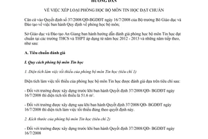 Hướng dẫn 53/HD-SGDĐT 2012 xếp loại phòng học bộ môn Tin học đạt chuẩn tỉnh An Giang