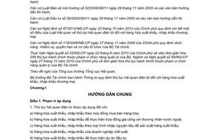 Thông tư 196/2012/TT-BTC quy định thủ tục hải quan điện tử đối với hàng hóa xuất