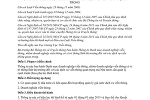 Thông tư 18/2012/TT-BTTTT Danh mục doanh nghiệp viễn thông nhóm doanh nghiệp