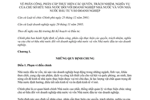 Nghị định 99/2012/NĐ-CP phân công phân cấp thực hiện quyền trách nhiệm