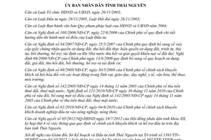 Quyết định số 41/2012/QĐ-UBND năm 2012 khuyến khích hỗ trợ đầu tư Thái Nguyên