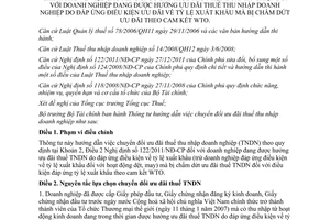 Thông tư 199/2012/TT-BTC hướng dẫn Nghị định 122/2011/NĐ-CP chuyển đổi ưu đãi