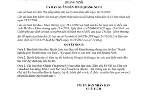 Quyết định 2999/2012/QĐ-UBND quy chế khen thưởng doanh nghiệp Quảng Ninh