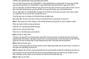 Thông tư 198/2012/TT-BTC  Chế độ kế toán áp dụng đối với Quỹ mở