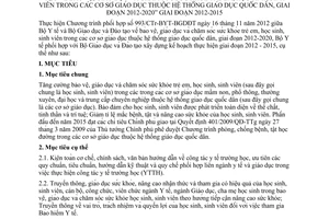 Kế hoạch 997/KH-BYT-BGDĐT thực hiện Chương trình phối hợp giữa Bộ Y tế