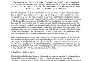 Chỉ thị 07/2012/CT-UBND tuyển chọn gọi công dân nhập ngũ phục vụ có thời hạn