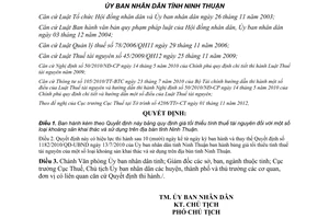 Quyết định 67/2012/QĐ-UBND bảng quy định giá tối thiểu tính thuế tài nguyên