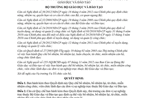 Quyết định 5099/QĐ-BGDĐT năm 2012 Quy chế bổ nhiệm bổ nhiệm lại từ chức