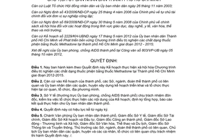 Quyết định 5928/QĐ-UBND 2012 xã hội hóa điều trị nghiện bằng Methadone Hồ Chí Minh 2012 - 2015