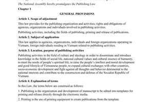 Law No. 19/2012/QH13 on publishing