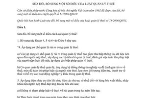 Luật quản lý thuế sửa đổi 2012-21/2012/QH13