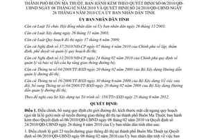 Quyết định 43/2012/QĐ-UBND điều chỉnh chỉ giới đường đỏ tuyến đường giao thông Buôn Ma Thuột