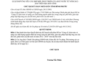 Quyết định 2315/QĐ-UBND năm 2012 Kế hoạch triển khai Đề án Củng cố kiện toàn