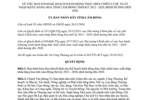 Quyết định 2393/QĐ-UBND năm 2012 Kế hoạch hành động thực hiện chiến lược