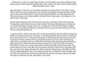 Thông báo 385/TB-VPCP ý kiến kết luận của Phó Thủ tướng Vũ Văn Ninh tại cuộc họp