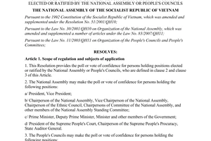 Resolution No. 35/2012/QH13 on the poll or vote of confidence for persons holdin