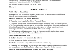 Law No. 25/2012/QH13 on the capital