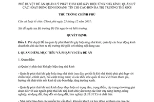 Quyết định 1775/QĐ-TTg năm 2012 phê duyệt Đề án quản lý phát thải khí