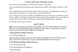 Quyết định 41/2012/QĐ-UBND sửa đổi Quyết định 20/2011/QĐ-UBND
