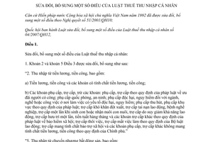 Luật thuế thu nhập cá nhân sửa đổi 2012-26/2012/QH13