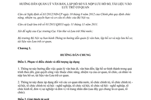 Thông tư 07/2012/TT-BNV hướng dẫn quản lý văn bản lập hồ sơ và nộp lưu hồ sơ