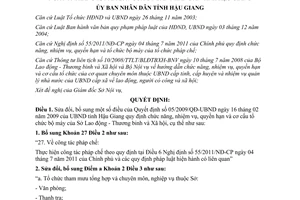 Quyết định 39/2012/QĐ-UBND sửa đổi Quyết định 05/2009/QĐ-UBND