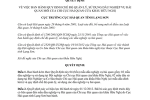 Quyết định 1021/QĐ-HQLS năm 2012 quy định chế độ quản lý sử dụng dấu nghiệp vụ