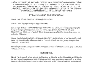 Quyết định 3847/QĐ-UBND 2012 xây dựng hồ sơ địa chính dữ liệu đất đai Quảng Nam