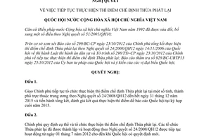 Nghị quyết 36/2012/QH13 tiếp tục thực hiện thí điểm chế định thừa phát lại