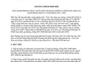 Chương trình phối hợp 32/CTrPH-MTTW-BYT-BVHTTDL năm 2012 toàn dân tham gia phòng chống HIV/AIDS