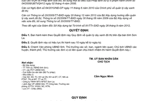 Quyết định 22/2012/QĐ-UBND quản lý cây xanh đô thị Sơn La