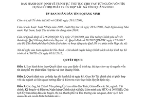 Quyết định 3121/QĐ-UBND năm 2012 thủ tục cho vay tín dụng hỗ trợ Hợp tác xã