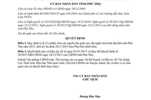 Quyết định 23/2012/QĐ-UBND năm 2012 tỷ lệ phân chia nguồn thu giữa các cấp