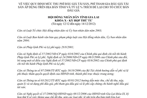 Nghị quyết 57/2012/NQ-HĐND mức thu phí đấu giá tài sản phí tham gia đấu giá