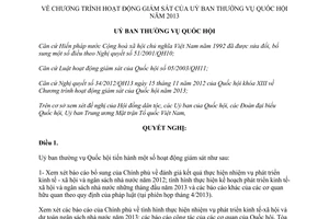 Nghị quyết 547/NQ-UBTVQH13 chương trình hoạt động giám sát UBTVQH 2013