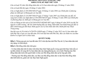 Nghị quyết 25/2012/NQ-HĐND giá đất năm 2013 trên địa bàn tỉnh Phú Thọ 2013