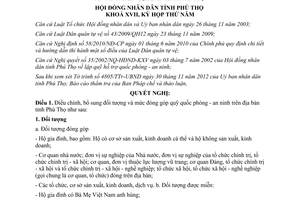 Nghị quyết 32/2012/NQ-HĐND điều chỉnh đối tượng mức đóng góp quỹ quốc phòng
