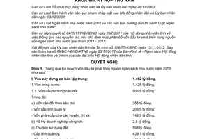 Nghị quyết 19/2012/NQ-HĐND vốn đầu tư phát triển nguồn NSNN 2013 Bình Phước