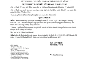 Quyết định 10549/QĐ-UBND năm 2012 đính chính Quyết định 54/2012/QĐ-UBND Đà Nẵng