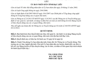 Quyết định 13/2012/QĐ-UBND Quy chế quản lý vận hành sử dụng Mạng truyền số liệu