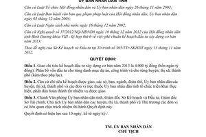 Quyết định 56/2012/QĐ-UBND giao chỉ tiêu kế hoạch đầu tư xây dựng cơ bản 2013 Bình Dương