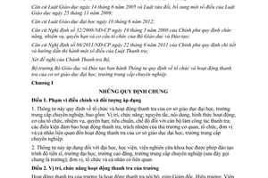 Thông tư 51/2012/TT-BGDĐT tổ chức hoạt động thanh tra của cơ sở giáo dục đại học