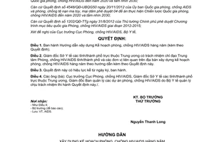Quyết định 5026/QĐ-BYT 2012 hướng dẫn xây dựng kế hoạch phòng chống HIV/AIDS hàng năm